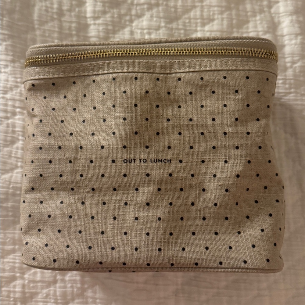 Kate Spade Beige Polka Dot Lunch / Makeup Bag